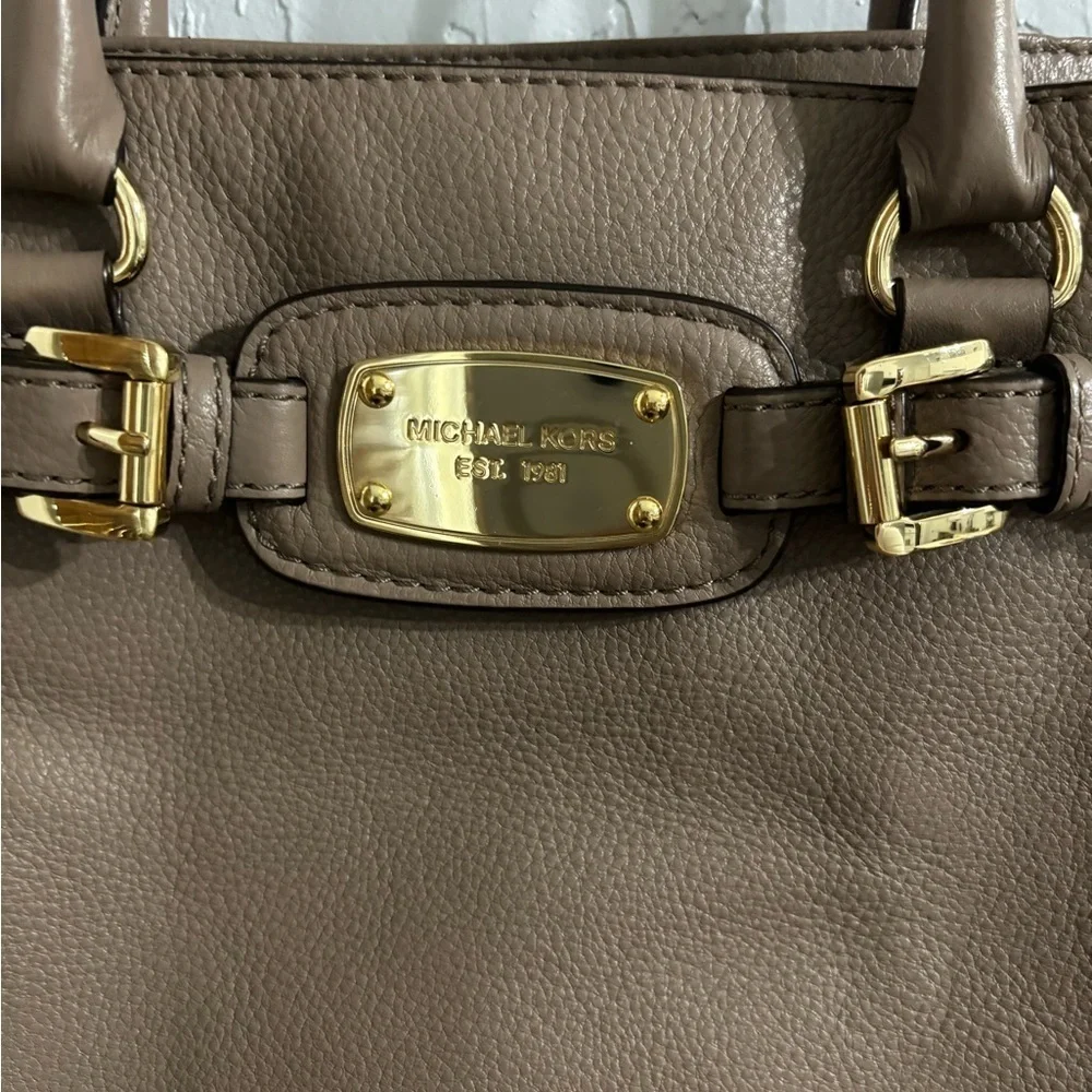 Michael Kors Brown Leather Tote Bag Crossbody Shoulder Purse